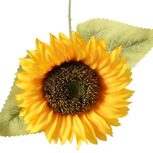 Tournesol artificiel fleur fausse pour deco maison bureau table tete de fleur jaune.