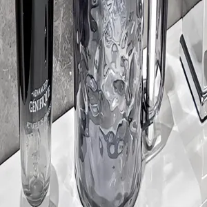 Transparent textured mouthwash cup luxury toothbrush holder bathroom tumbler simple style
