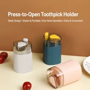 Nordic Press Automatic Pop-Up Toothpick Holder Plastic Creative Household Restaurant Toothpick Storage Dispenser Box