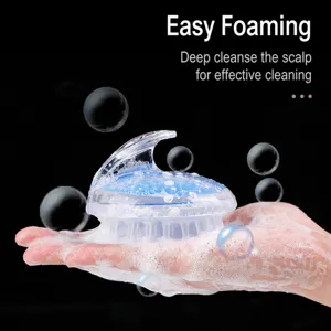 Silicone scalp massager shampoo brush for deep cleaning and relaxing head massage use.