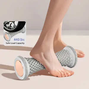 Foot massager roller for plantar fasciitis relief, arch training and deep muscle relaxation.