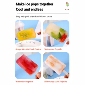 Hausgemachte 4-Gitter Eis am Stiel Form und Eislutscher Silikonform für den Sommer.