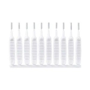 10Pcs white shower head hole cleaning brushes for small gaps, faucets and shower nozzles
