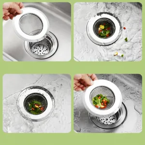 Panier de filtre d'évier de cuisine en acier inoxydable anti-obstruction passoire