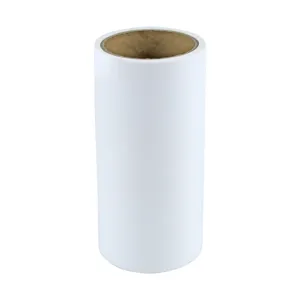 Refill roll for sticky lint roller, white adhesive paper core for cleaning pet hair dust.
