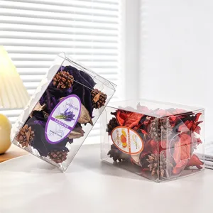 Boîte en plastique transparent potpourri de fleurs séchées aromathérapie pour chambre