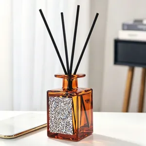 Crystal diamond reed diffuser bottle for home living room bedroom interior decor.