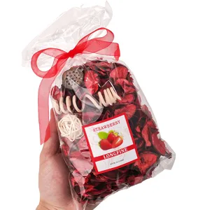 Decorative scented sachet potpourri bag with red ribbon for home wardrobe fragrance