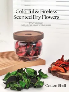 Bunte Potpourri Dufttrockenblumen Baumwollschalen Aromatherapie Glas Detailansicht