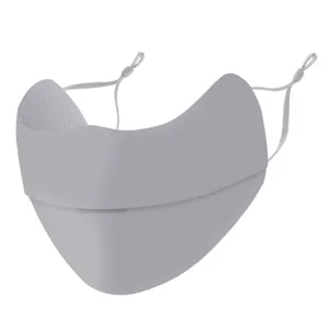 Ice silk sun protection face mask for women, breathable summer UV protection face cover.