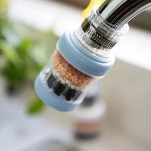 Tap water filter replacement transparent housing multi-layer filtration kitchen faucet accessory variant