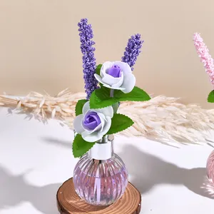 Rose Lavendel Blumenarrangement Glas Aromatherapie Flasche Wohnzimmer Luftverfrischer Heimduft Diffusor