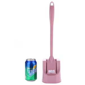Set Scopino per WC a Manico Lungo con Supporto Strumento di Pulizia Bagno Rosa