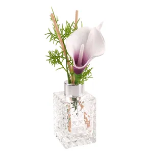 Dekorative Blumen Duftdiffusor mit Calla Blume und Glasflasche für Heim Schlafzimmer Deko