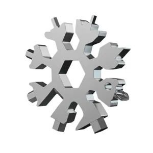 Outil multifonction flocon de neige en acier inoxydable clé de poche portable.