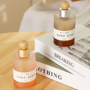 Car Aromatherapy Diffuser Frosted Glass Wood Ball Air Freshener Essential Oil Diffuser For Auto Interior Home Decor