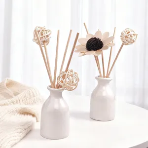 Keramik Reed Diffusor Set Mit Sonnenblumen Holz Rattan Stäben Ins Stil Innenraum Duft Ornament Home Decor Aromatherapie Set