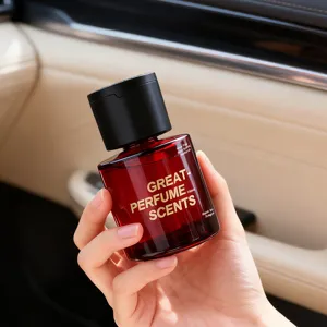 Elegant 150ml red glass bottle car aromatherapy spray for long-lasting home fragrance