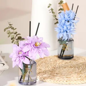 Duftstäbchen Set Glasflasche Künstlicher Blumenstrauß Duftöl Ätherisches Öl Luftverfrischer Für Zuhause Schlafzimmer Badezimmer Dekor