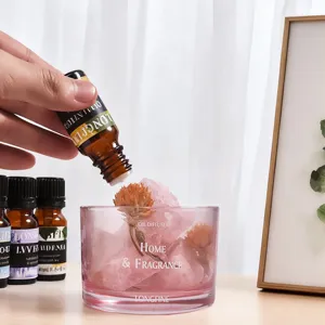 Kristallen steen essentiële olie diffuser set met rozenkwarts en gedroogde bloemen