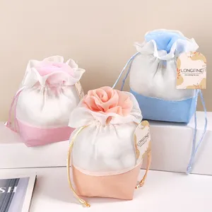 Mesh Rose Drawstring Hanging Sachet Wardrobe Air Freshener Long Lasting Fragrance Bag Home Car Decor Gift