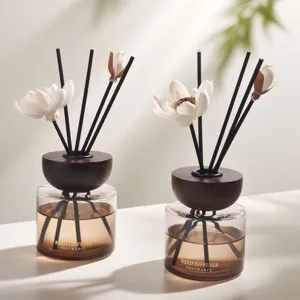 120ml chinese style reed diffuser set with sola lotus flower home decor fragrance