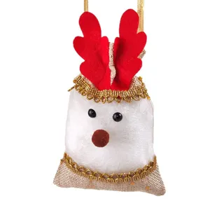 Christmas reindeer sachet hanging ornament cute plush holiday tree festive gift bag