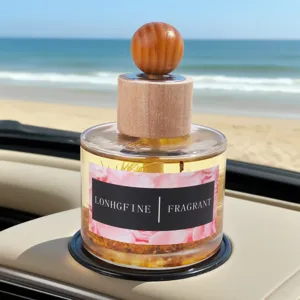 Car Air Freshener Wooden Bead Diffuser Essential Oil Aromatherapy Bottle Beach View Decor