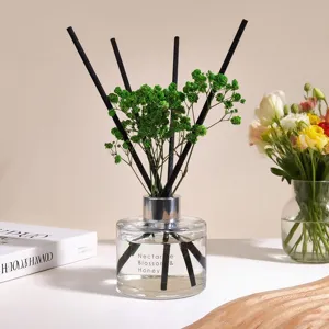 Set de difusor de varitas con flores secas botella de vidrio fragancia para el hogar