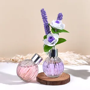 Rosen Lavendel Blumenarrangement Glas Aroma Diffusor Flasche fuer Raumduft Dekoration