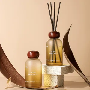 Holzkappe Mattiertes Glas Raumduft Flasche Langlebiger Heimduft Lufterfrischer Aromatherapie Ätherisches Öl Dekor