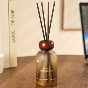 Holz Duft Raumduft Duftstäbchen für Schlafzimmer, elegante braune Glasflasche mit 250ml Aroma.