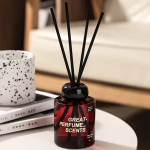 Diffusore di aromi 150ml bottiglia in vetro con bastoncini neri decorazione casa
