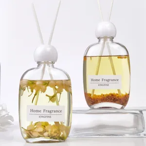 Glas Reed Diffusor Set mit schwimmenden Blumen, Raumduft Öl für Schlafzimmer und Badezimmer.