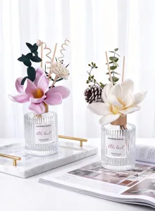 Garden series reed diffuser set with elegant floral decor for home living room scent.