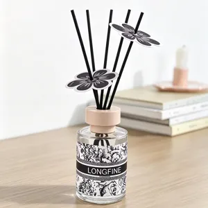Neuer Chinesischer Stil Duftstäbchen Glasflasche Mit Schwarzen Stäbchen Und Blumendekor Zuhause Lufterfrischer Aromatherapie Geschenk