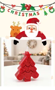 Rote Weihnachtsbaum Duftkerze Urlaubsfeier Geschenk Heimtextilien festliche Tischdekoration.