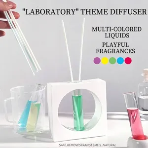 Kreatives geometrisches Gips-Aromadiffusor-Set mit bunten Reagenzglas-ätherischen Ölen