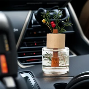 Reed Diffuser Glazen Fles Met Houten Dop Kaneel Gedroogde Bloem Natuurlijke Geur Aromatherapie Luchtverfrisser voor Auto Thuis