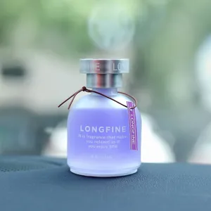 Car perfume air freshener purple glass bottle long-lasting fragrance car ornament