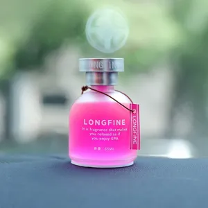 Car perfume air freshener pink frosted glass bottle long-lasting fragrance vehicle decoration