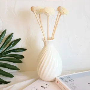 Minimalistisch Weiß Spiral Textur Keramik Aromatherapie Trockenblume Wohnzimmer Nordisch Desktop Duft Dekor Reed Diffusor Geschenkset