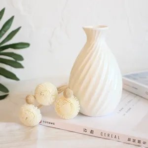 Minimalistische weiße spiralförmige Keramik Aroma Diffusor Vase skandinavische Dekoration