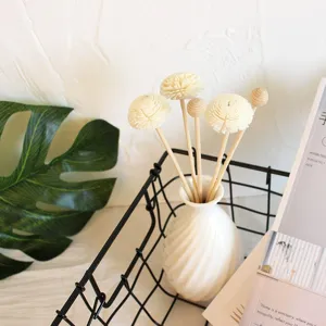 Nordische weiße spiralförmige Keramik Aromatherapie Vase mit Holz Trockenblumen für Wohnkultur