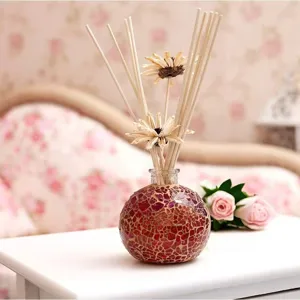 Eleganter Mosaik-Glas-Diffusor mit Blumenstäbchen für die häusliche Aromatherapie
