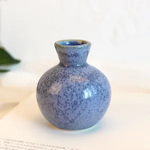 Jarron difusor de ceramica azul retro decoracion de hogar minimalista adorno de mesa