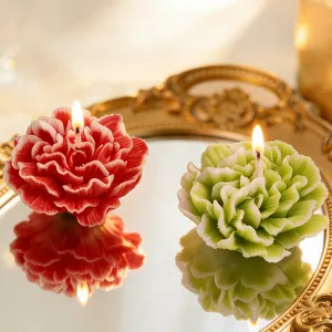 Vela aromática de clavel, juego de velas florales de cera para decoración de hogar y boda.