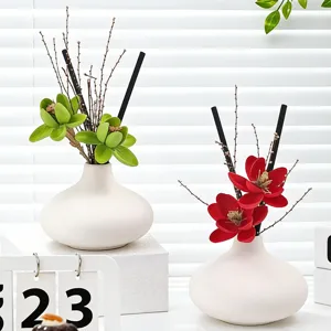 Skandinavisches Keramik-Aroma-Diffusor-Set mit Kunstblumen und Vasen für die Heimdekoration.
