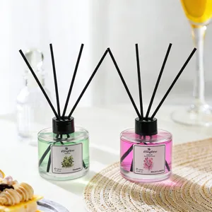 Home decorative reed diffuser set, 130ml flameless scented air freshener for hotel and room.