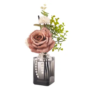 Elegante difusor de rosas para decoración del hogar, lujoso adorno aromático sin llama.